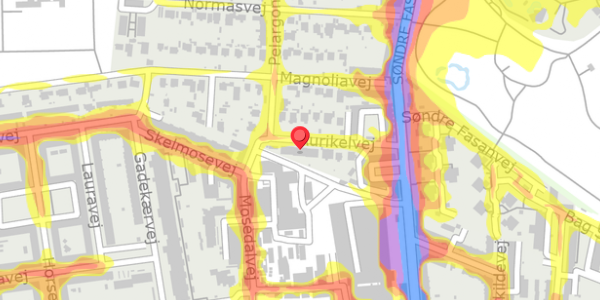 Trafikstøjkort på Aurikelvej 21, 2000 Frederiksberg