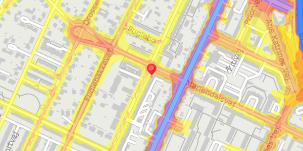 Trafikstøjkort på Duevej 60, 4. th, 2000 Frederiksberg