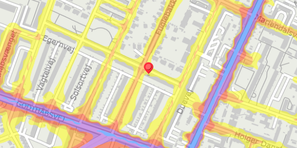 Trafikstøjkort på Egernvej 21, . , 2000 Frederiksberg