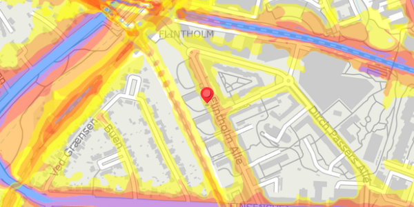 Trafikstøjkort på Flintholm Alle 35, 4. tv, 2000 Frederiksberg