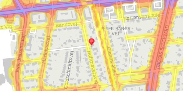 Trafikstøjkort på Hoffmeyersvej 21, . , 2000 Frederiksberg