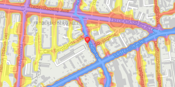Trafikstøjkort på Kingosgade 11, 4. 107, 1818 Frederiksberg C