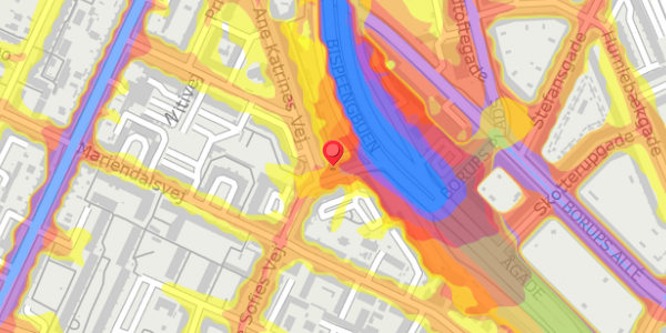 Trafikstøjkort på Kronprinsesse Sofies Vej 43, 2. th, 2000 Frederiksberg