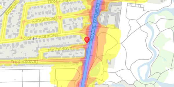 Trafikstøjkort på Mathildevej 2, 2000 Frederiksberg