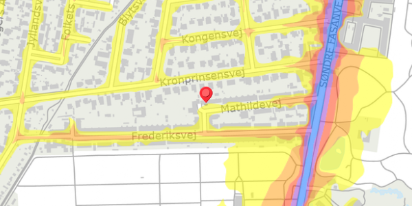 Trafikstøjkort på Mathildevej 20, 4. th, 2000 Frederiksberg