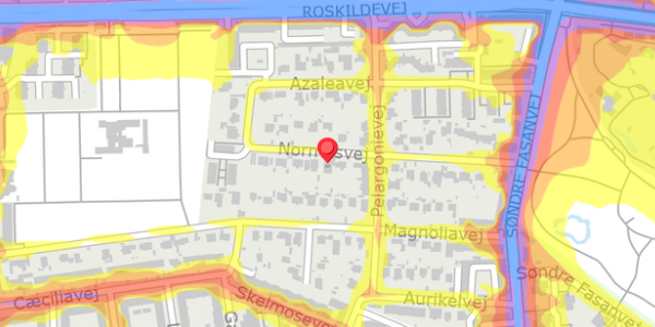 Trafikstøjkort på Normasvej 21, 2000 Frederiksberg