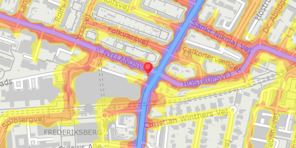 Trafikstøjkort på Nyelandsvej 1, 2. th, 2000 Frederiksberg