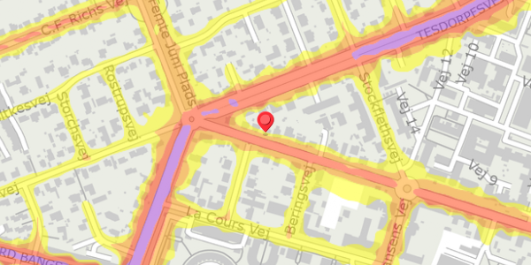 Trafikstøjkort på Nyelandsvej 94, 2000 Frederiksberg