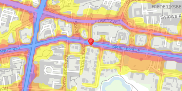 Trafikstøjkort på Smallegade 41A, 1. , 2000 Frederiksberg