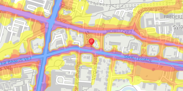 Trafikstøjkort på Solvej 2, 2. th, 2000 Frederiksberg
