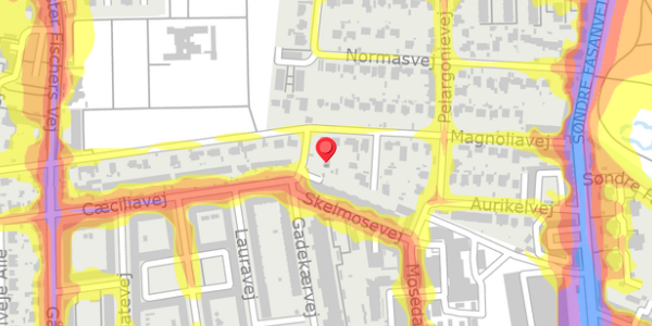 Trafikstøjkort på Spiræavej 3, . , 2000 Frederiksberg