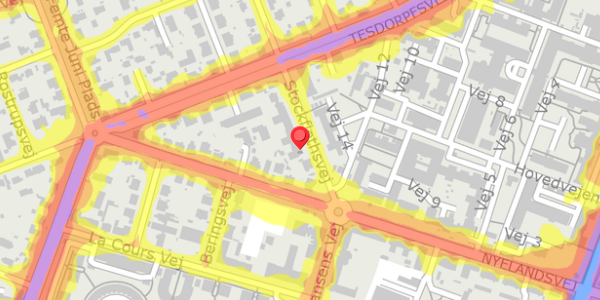 Trafikstøjkort på Stockflethsvej 5, 2. , 2000 Frederiksberg
