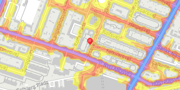 Trafikstøjkort på Yrsavej 9, st. th, 2000 Frederiksberg