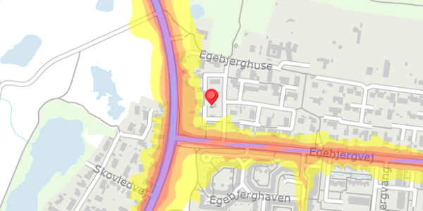 Trafikstøjkort på Egebjerghuse 9, 2750 Ballerup
