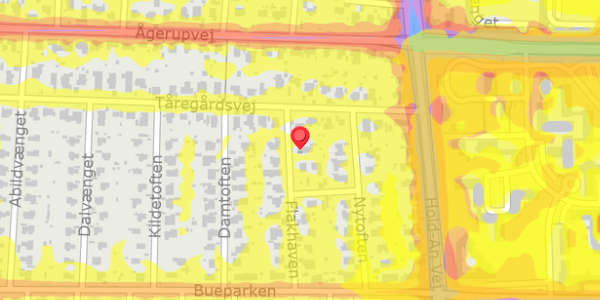 Trafikstøjkort på Flakhaven 3, 2750 Ballerup