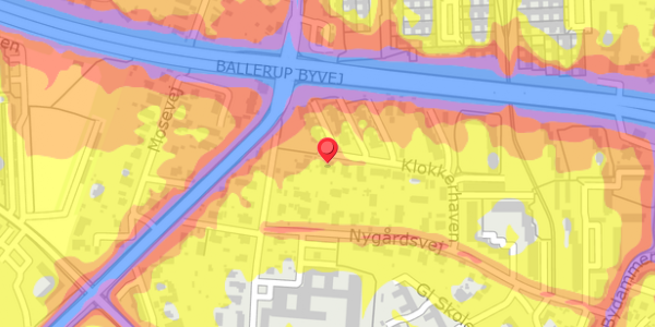 Trafikstøjkort på Klokkerhaven 21, 2750 Ballerup