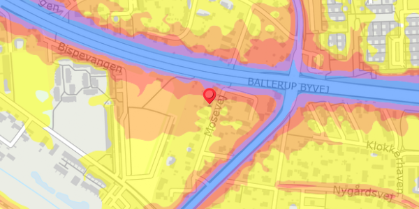 Trafikstøjkort på Mosevej 33, . , 2750 Ballerup