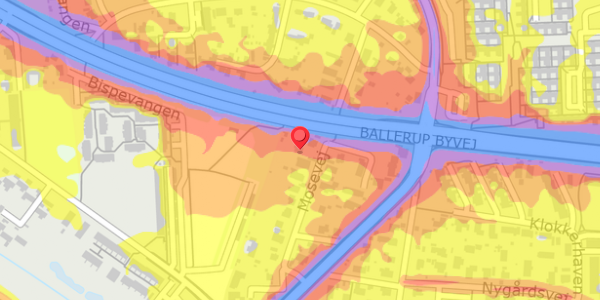 Trafikstøjkort på Mosevej 35, . , 2750 Ballerup
