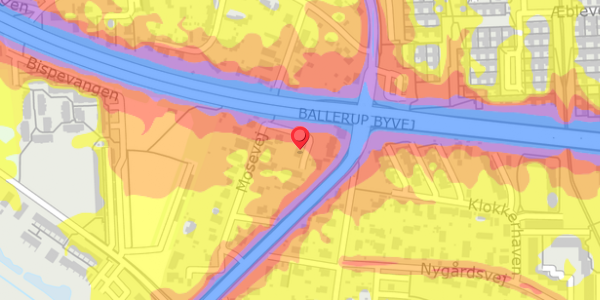 Trafikstøjkort på Mosevej 36, . , 2750 Ballerup