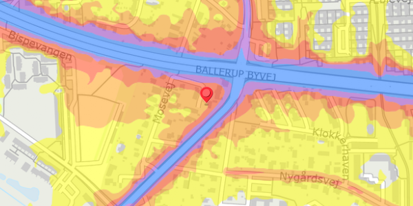 Trafikstøjkort på Mosevej 40, . , 2750 Ballerup