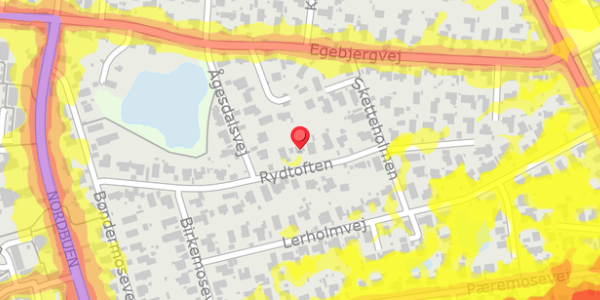 Trafikstøjkort på Rydtoften 21, 2750 Ballerup