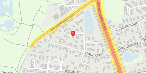 Trafikstøjkort på Udbakken 21, 2750 Ballerup