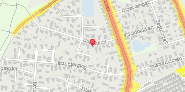 Trafikstøjkort på Udbakken 28, . , 2750 Ballerup