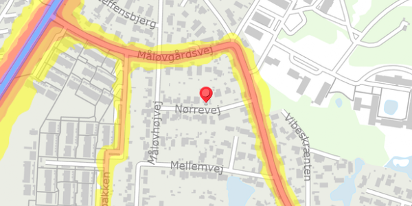 Trafikstøjkort på Nørrevej 9, 2750 Ballerup