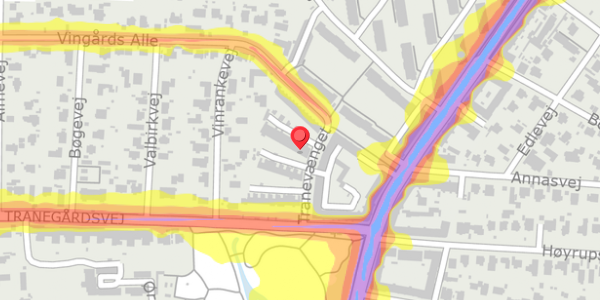 Trafikstøjkort på Agavevej 3, 2900 Hellerup