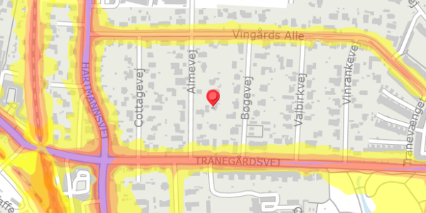 Trafikstøjkort på Almevej 4A, . , 2900 Hellerup
