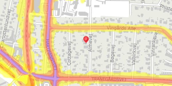 Trafikstøjkort på Almevej 13A, . , 2900 Hellerup