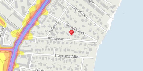 Trafikstøjkort på Annasvej 17, . , 2900 Hellerup