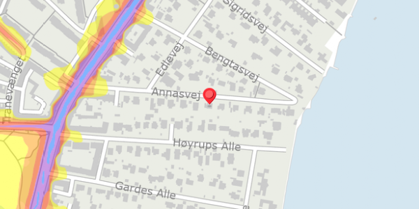 Trafikstøjkort på Annasvej 20, . , 2900 Hellerup