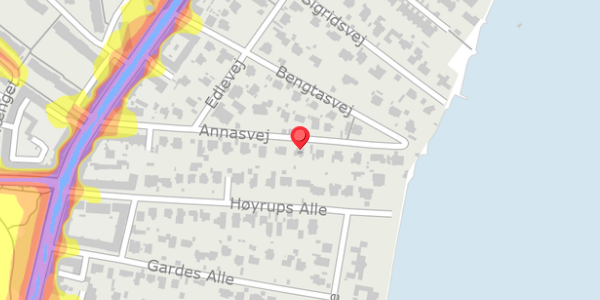 Trafikstøjkort på Annasvej 22, . , 2900 Hellerup