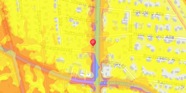 Trafikstøjkort på Bernstorffsvej 75, . , 2900 Hellerup