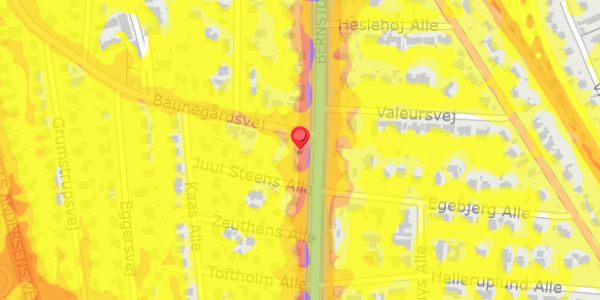 Trafikstøjkort på Bernstorffsvej 85, 2900 Hellerup