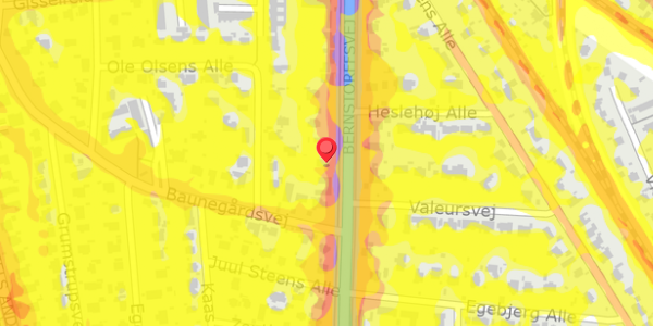 Trafikstøjkort på Bernstorffsvej 89B, . , 2900 Hellerup