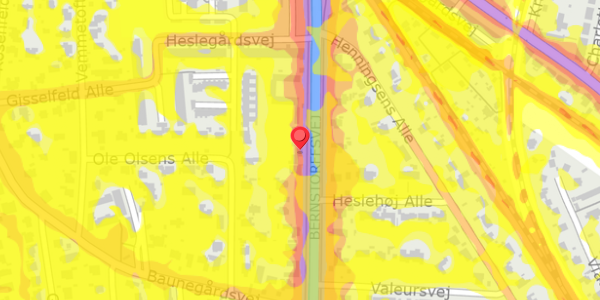 Trafikstøjkort på Bernstorffsvej 93B, . , 2900 Hellerup