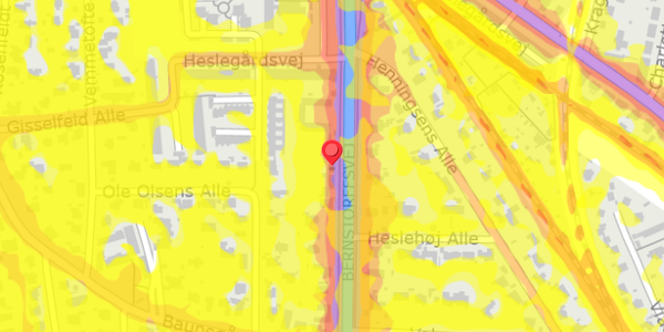 Trafikstøjkort på Bernstorffsvej 93C, . , 2900 Hellerup
