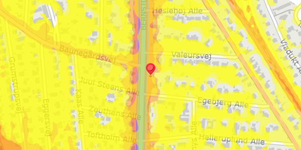 Trafikstøjkort på Bernstorffsvej 104, 2900 Hellerup