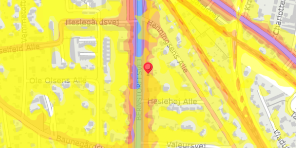 Trafikstøjkort på Bernstorffsvej 116, . , 2900 Hellerup