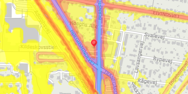 Trafikstøjkort på Bernstorffsvej 119, 2900 Hellerup