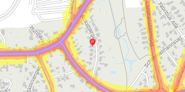 Trafikstøjkort på Bloksbjerget 11, 2930 Klampenborg