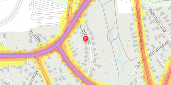 Trafikstøjkort på Bloksbjerget 13, 2930 Klampenborg