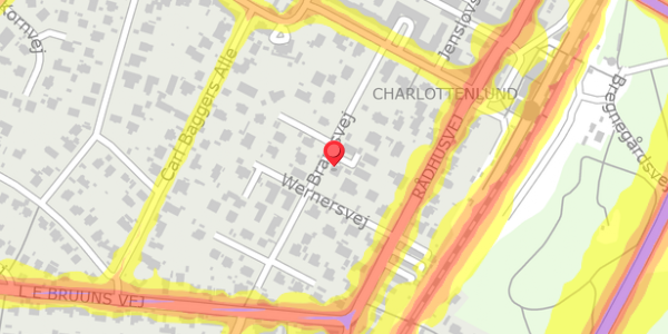 Trafikstøjkort på Bramsvej 9, . , 2920 Charlottenlund