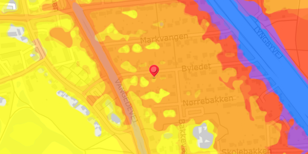 Trafikstøjkort på Byledet 21, 2820 Gentofte