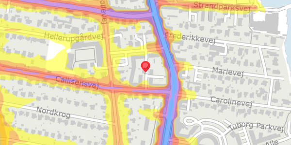 Trafikstøjkort på Callisensvej 10A, . , 2900 Hellerup