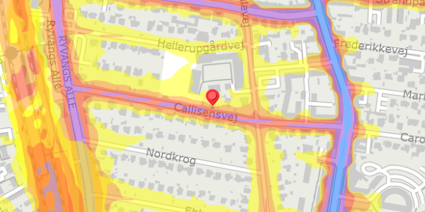 Trafikstøjkort på Callisensvej 28, . , 2900 Hellerup