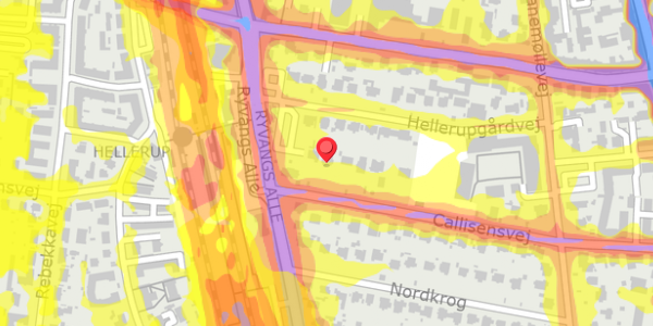 Trafikstøjkort på Callisensvej 40, . , 2900 Hellerup