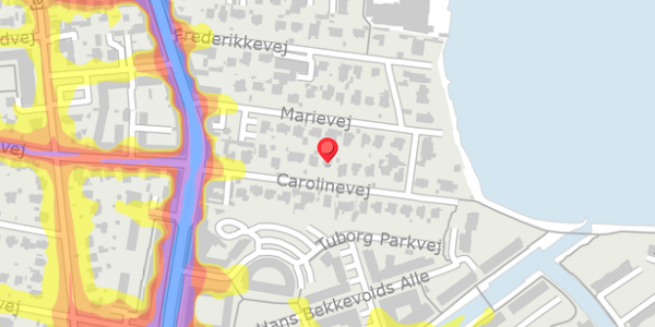 Trafikstøjkort på Carolinevej 15, . , 2900 Hellerup